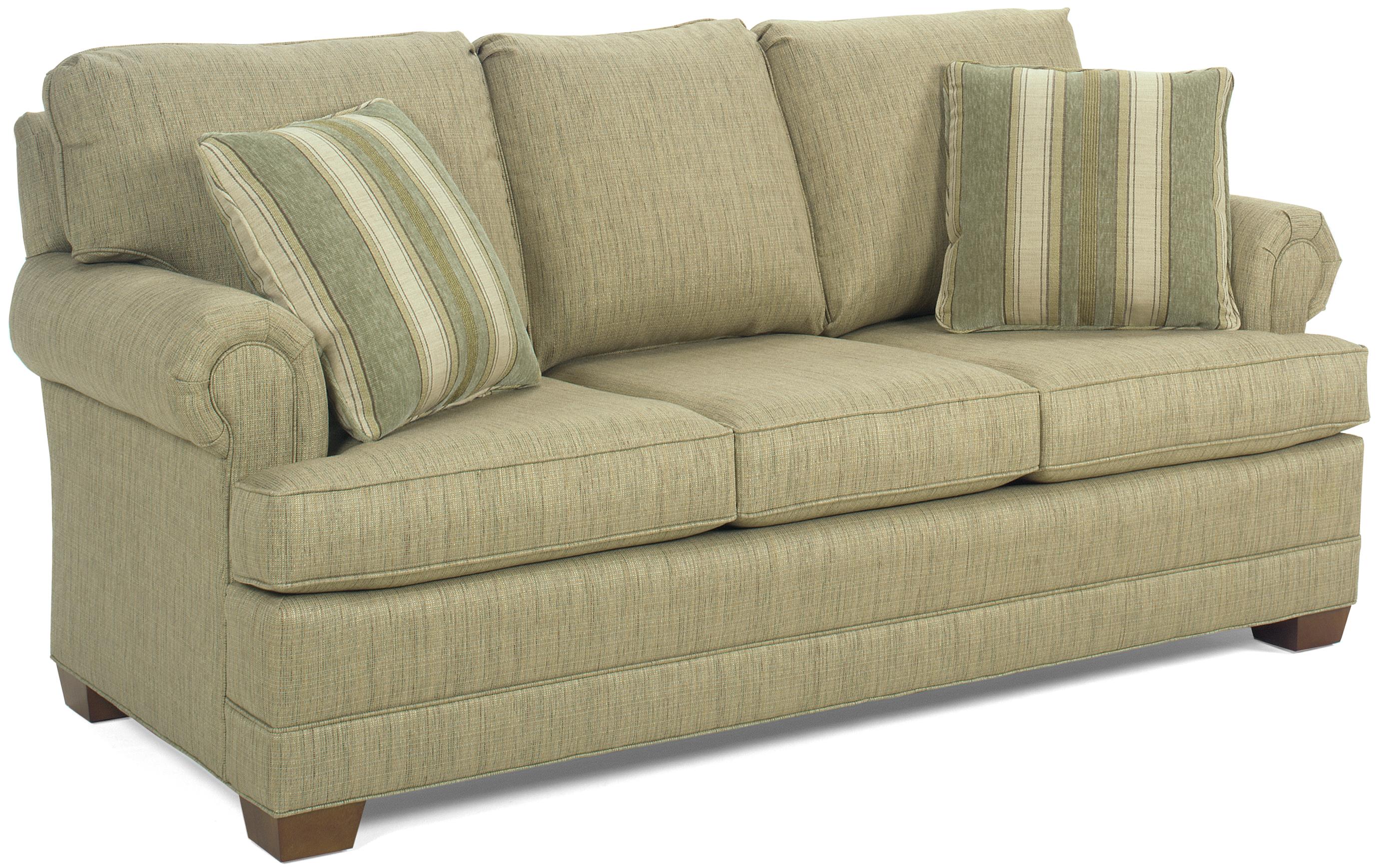 Temple Furniture Brunswick Casual Sofa with Rolled Arms and Wood Block Feet Jacksonville